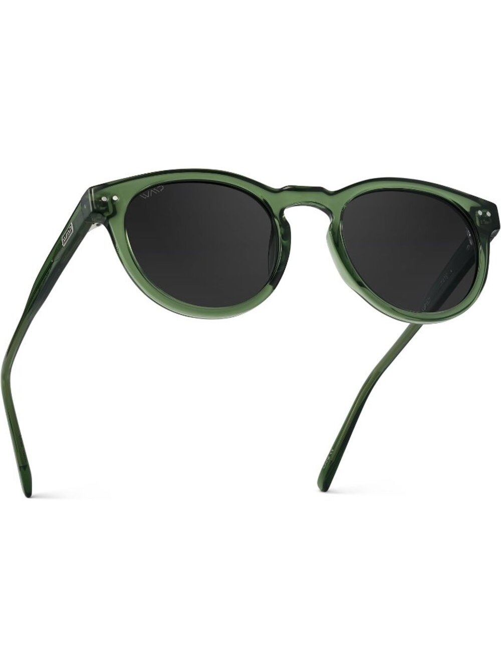 Women's Crystal Green Classic Retro Round Frame UV Polarized Sunglasses